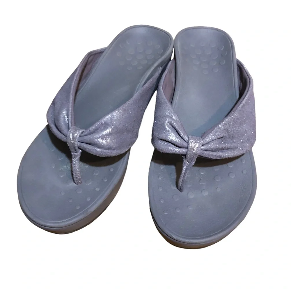 VIONIC Lilac Purple Arabella Wedge Thong Sandal